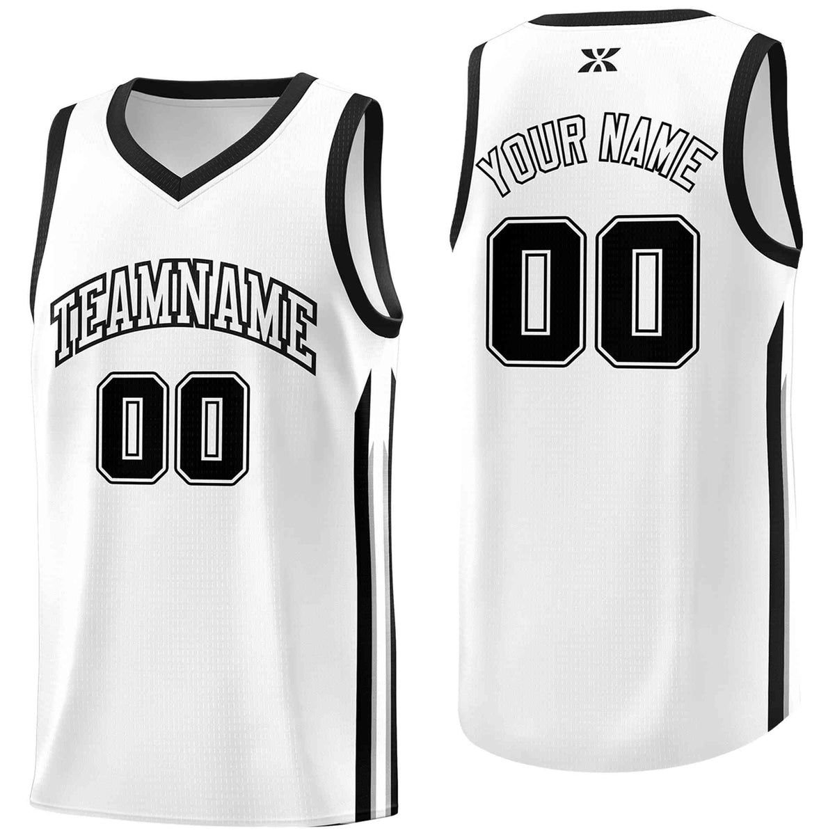 Custom White Black-Classic Tops Mesh Sport Basketball Jersey