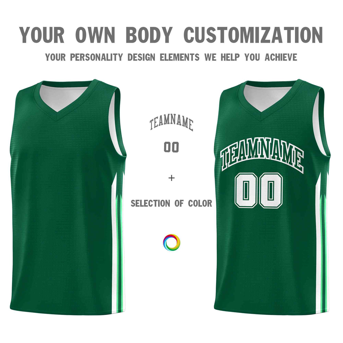 Custom Green White-Classic Tops Mesh Sport Basketball Jersey