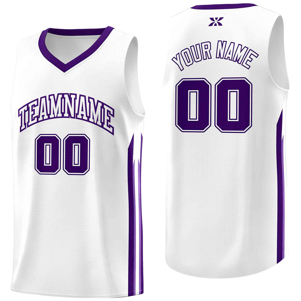 Custom White Purple-Classic Tops Mesh Sport Basketball Jersey