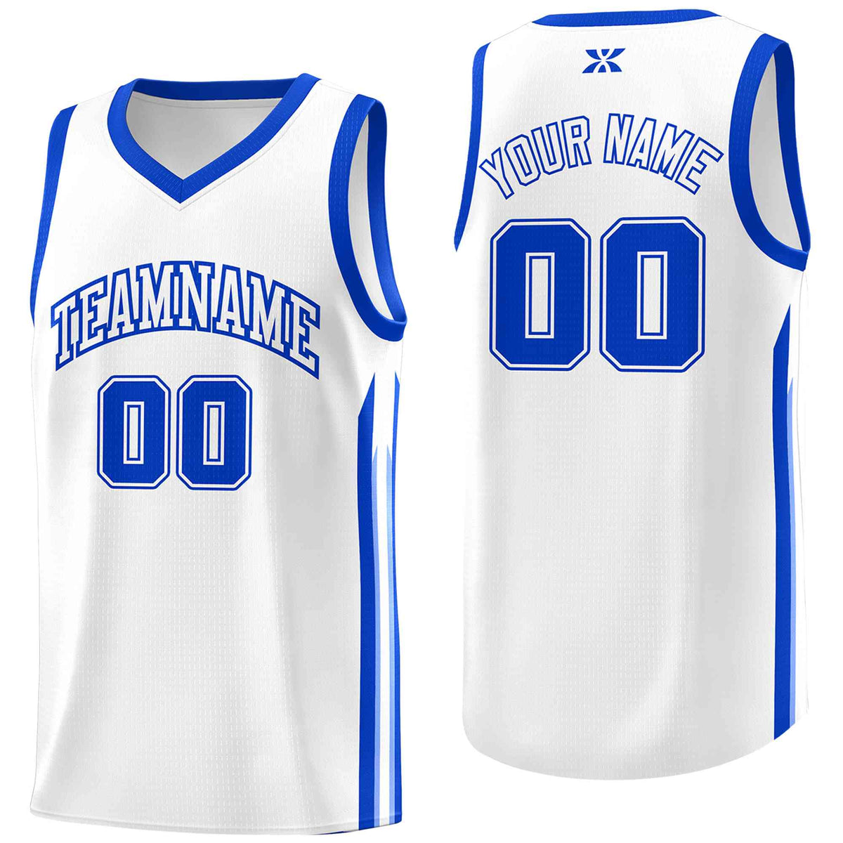 Custom White Royal-Classic Tops Mesh Sport Basketball Jersey