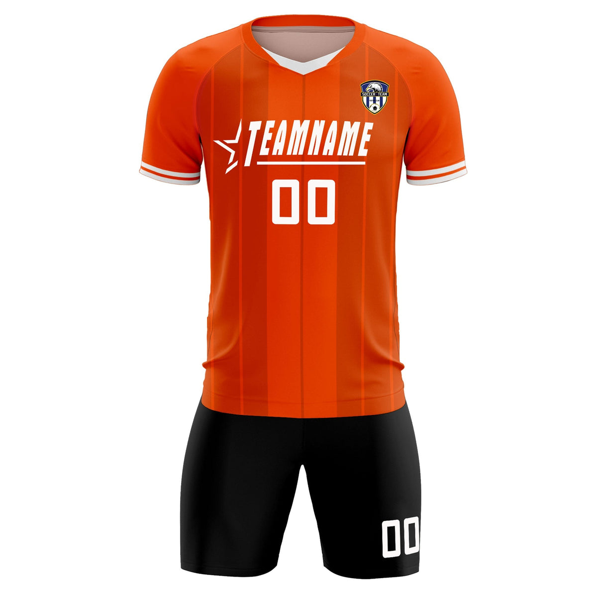 Custom Orange Classic Striped Personalized Football Kit Jersey