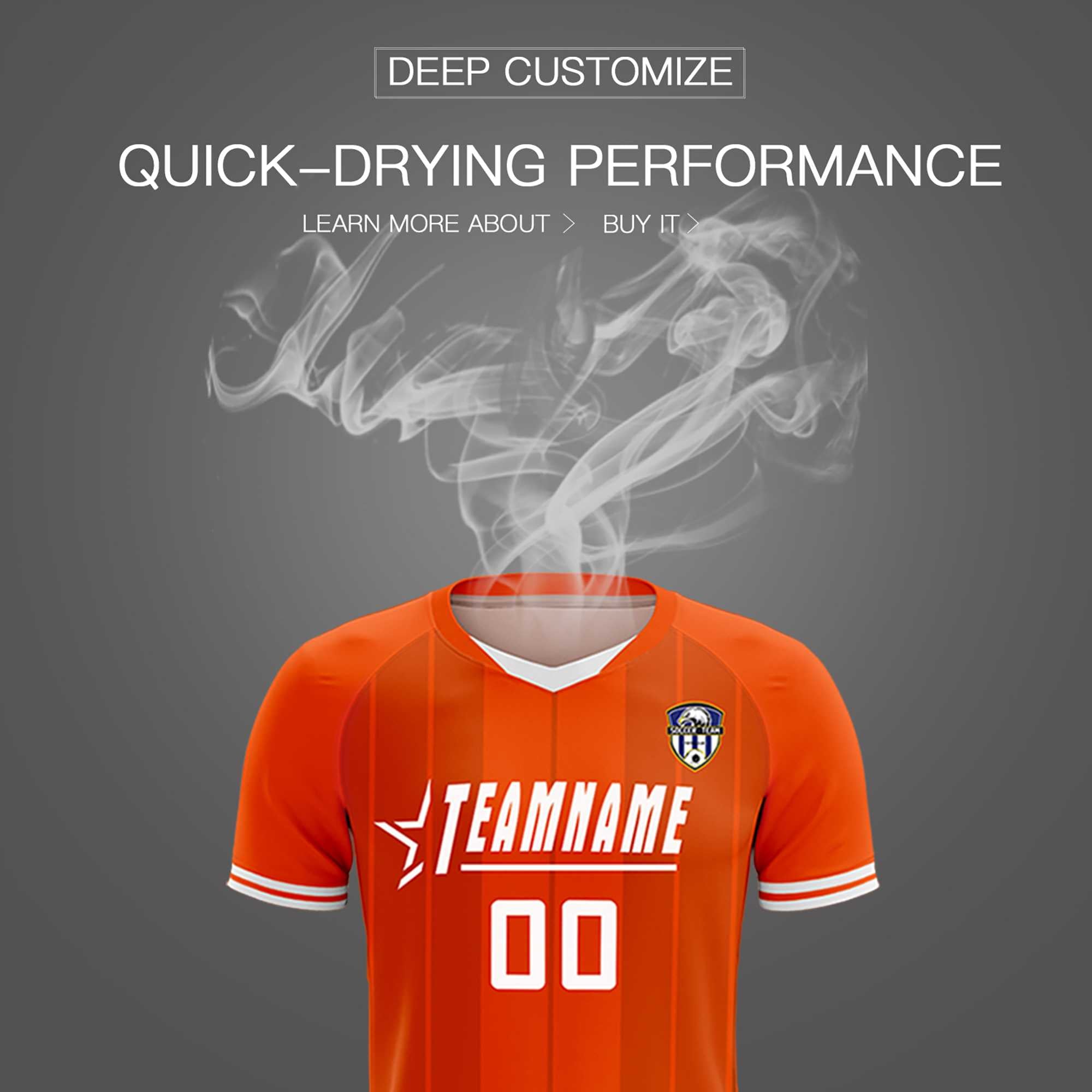 Custom Orange Classic Striped Personalized Soccer Tops/Sets Jersey