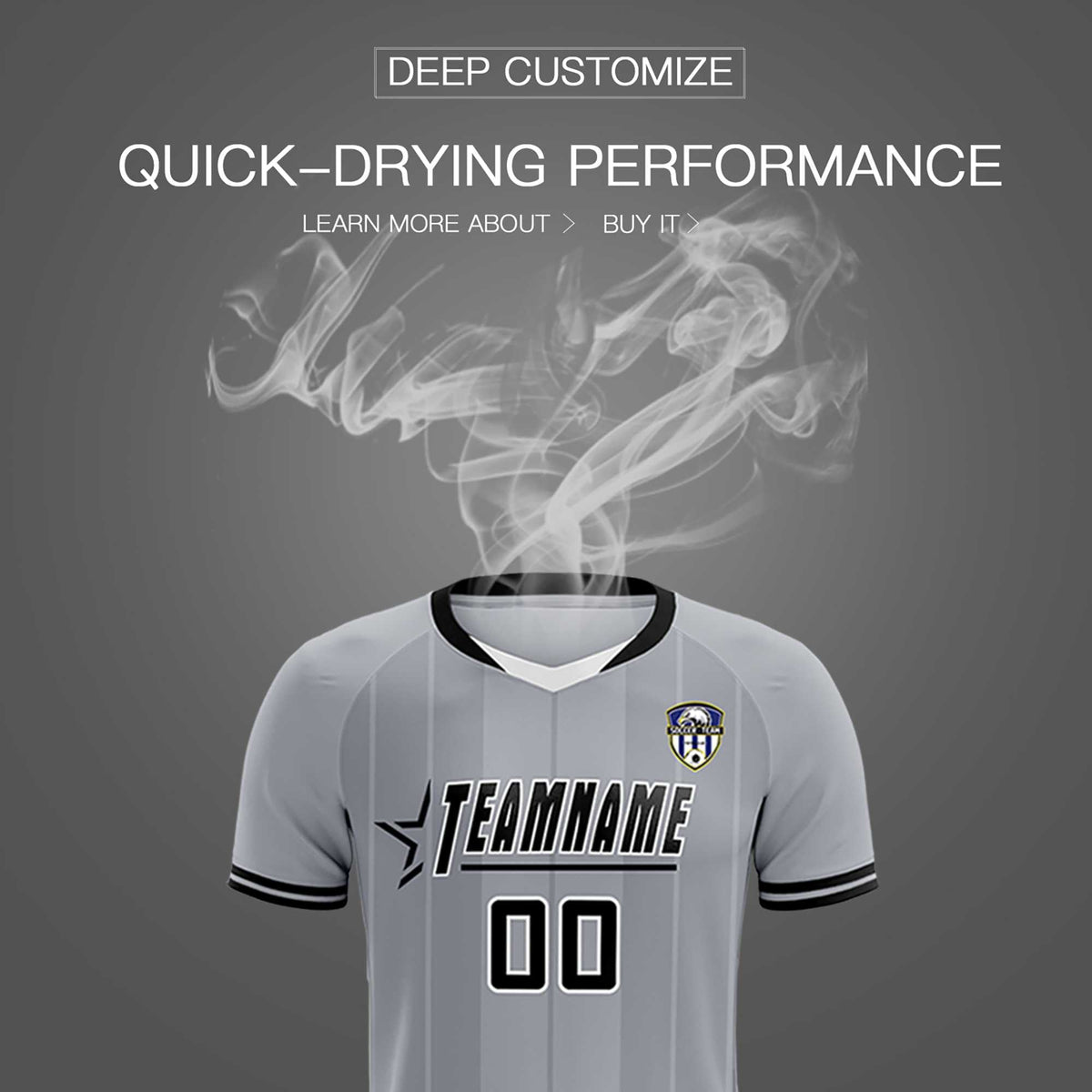 Custom Gray Classic Striped Personalized Football Kit Jersey