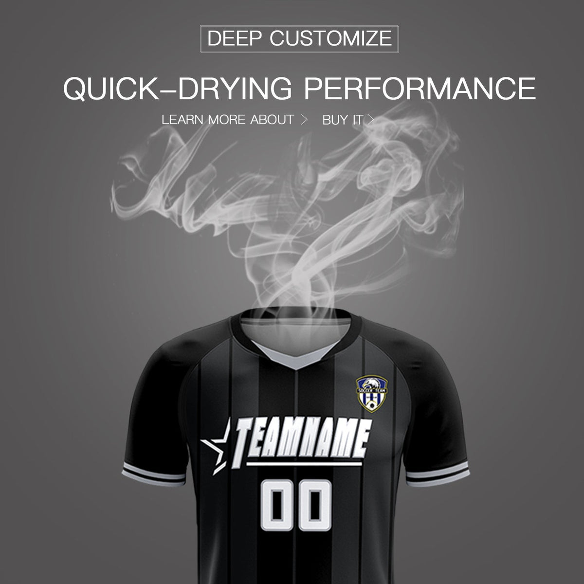 Custom Black Classic Striped Personalized Football Kit Jersey