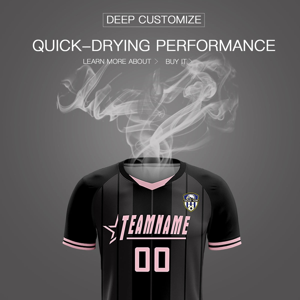 Custom Black Classic Striped Personalized Football Kit Jersey