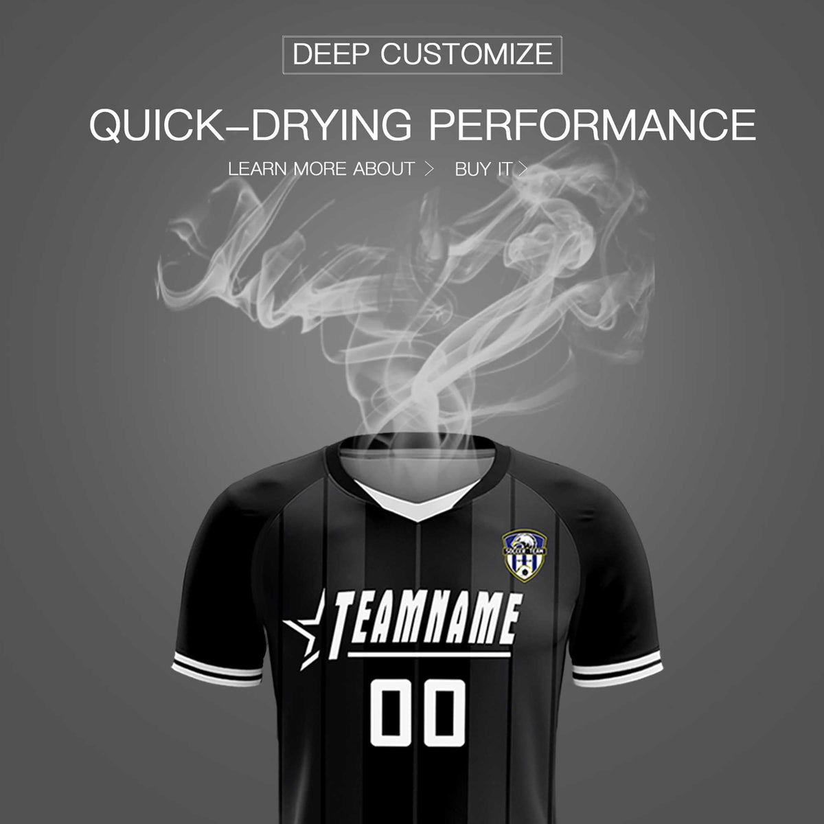 Custom Black Classic Striped Personalized Football Kit Jersey