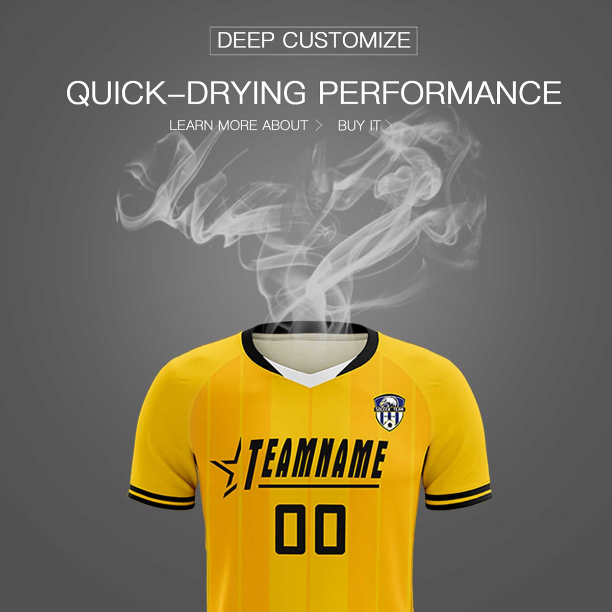 Custom Gold Classic Striped Personalized Football Kit Jersey