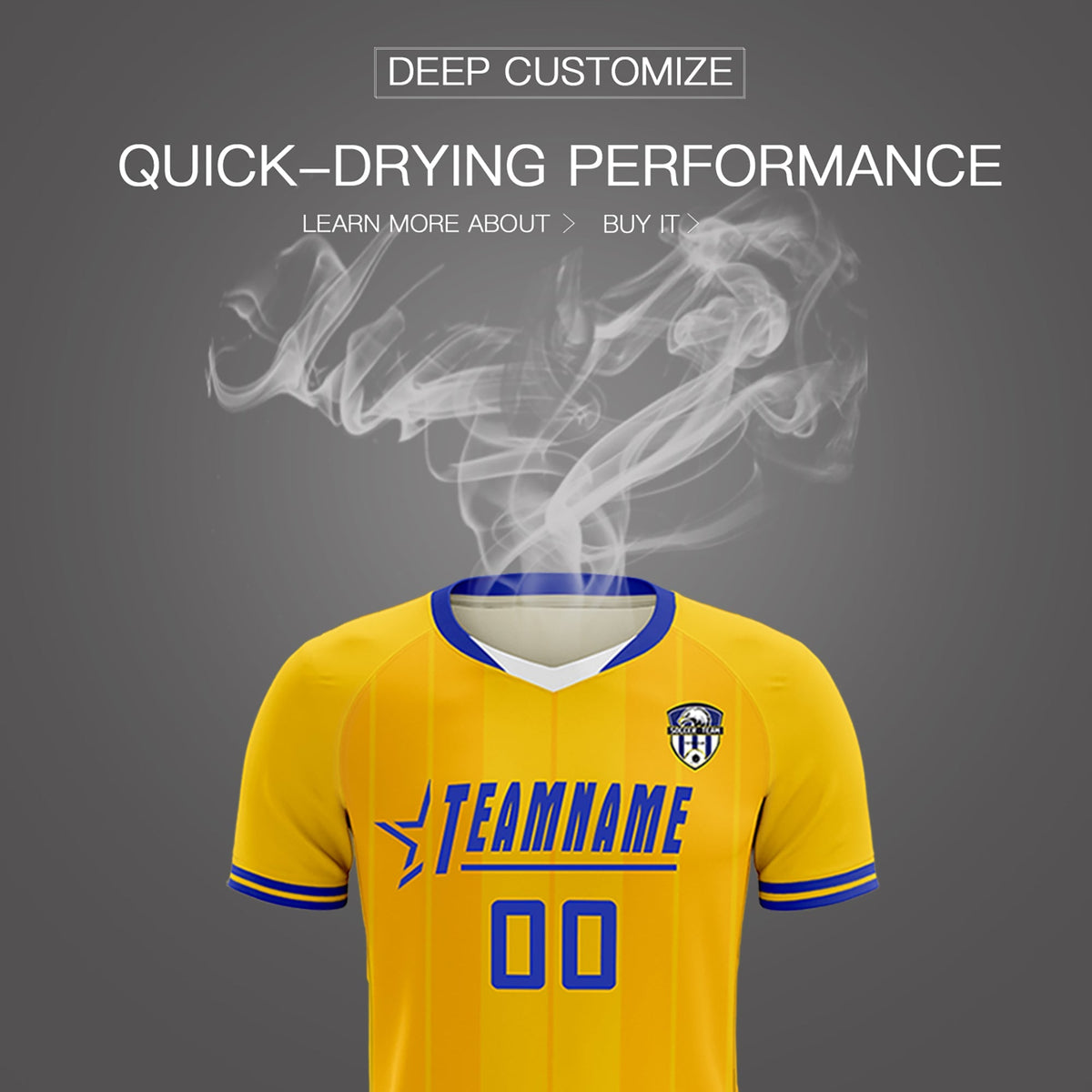 Custom Gold Classic Striped Personalized Football Kit Jersey