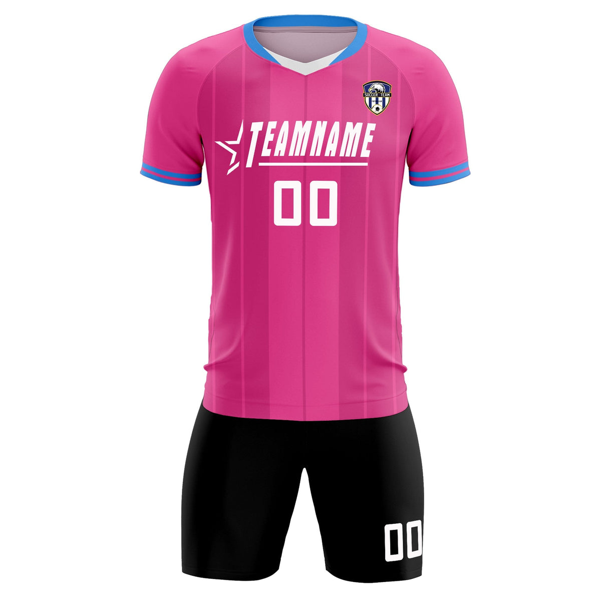 Custom Pink Classic Striped Personalized Football Kit Jersey