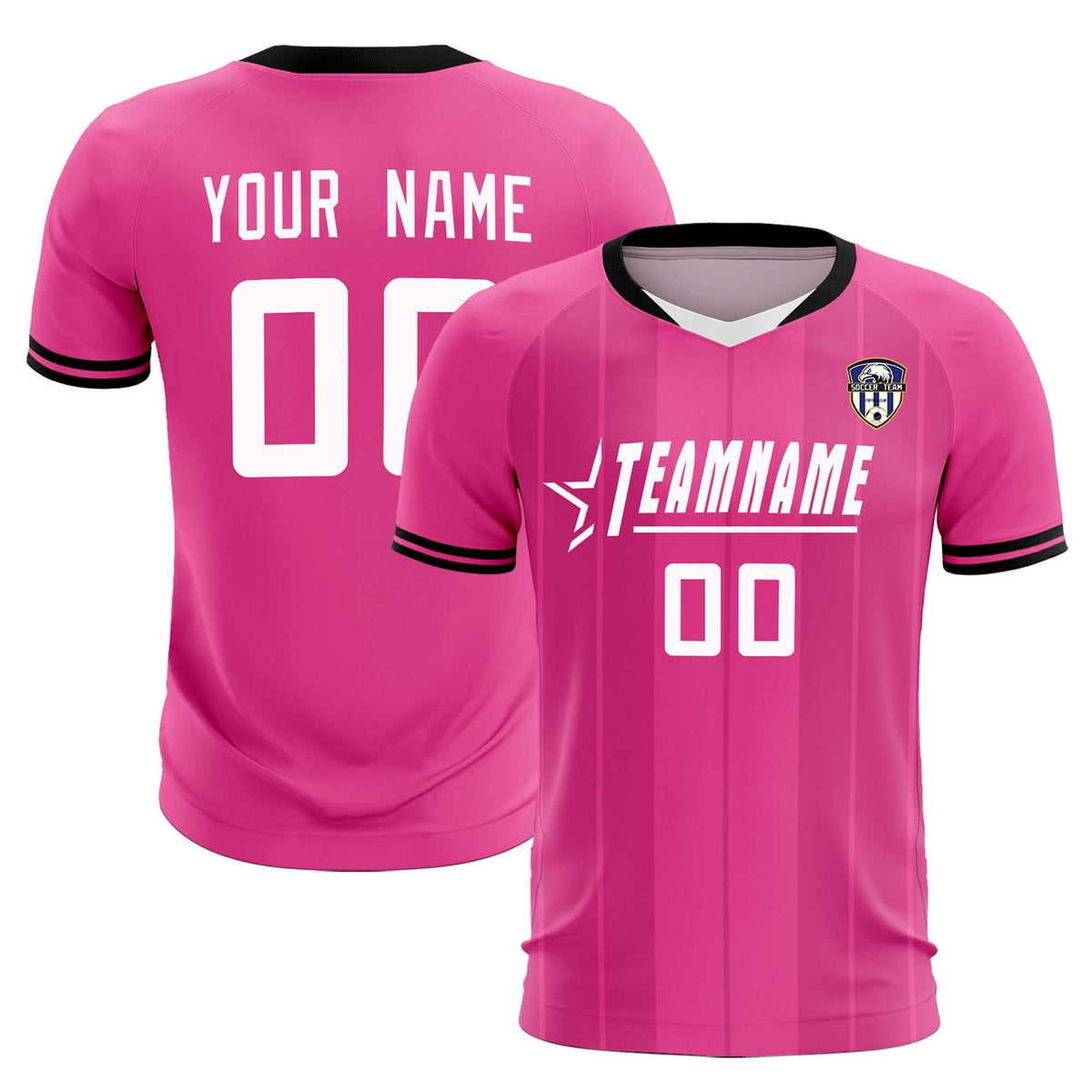 Custom Pink Classic Striped Personalized Football Kit Jersey