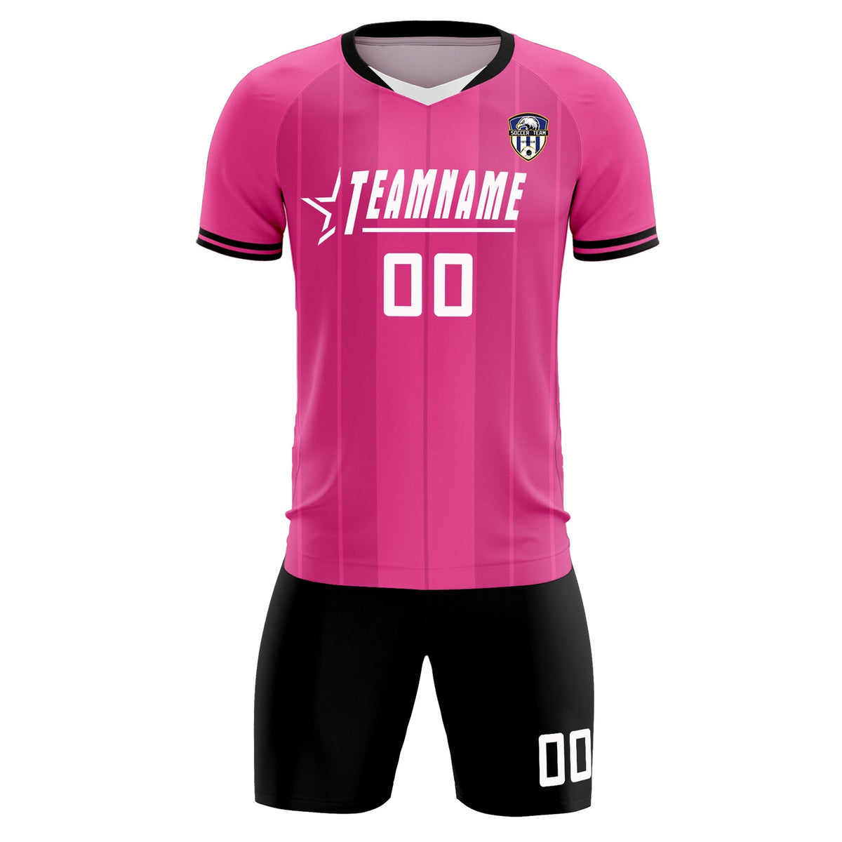 Custom Pink Classic Striped Personalized Football Kit Jersey