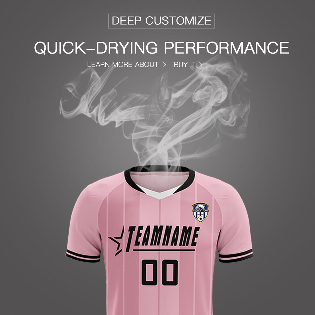 Custom Light Pink Classic Striped Personalized Soccer Tops/Sets Jersey
