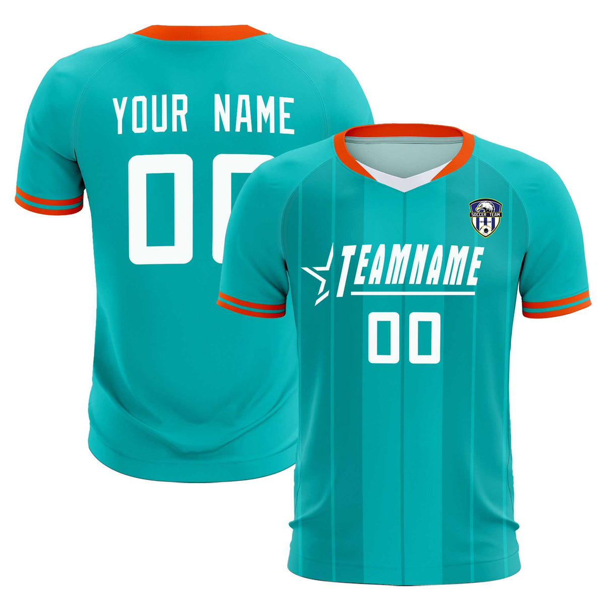 Custom Green Classic Striped Personalized Soccer Kit Jersey