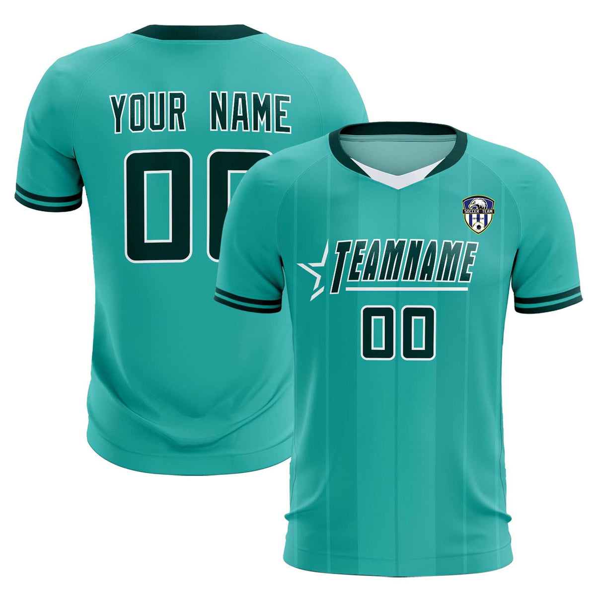 Custom Bright Green Classic Striped Personalized Soccer Tops/Sets Jersey