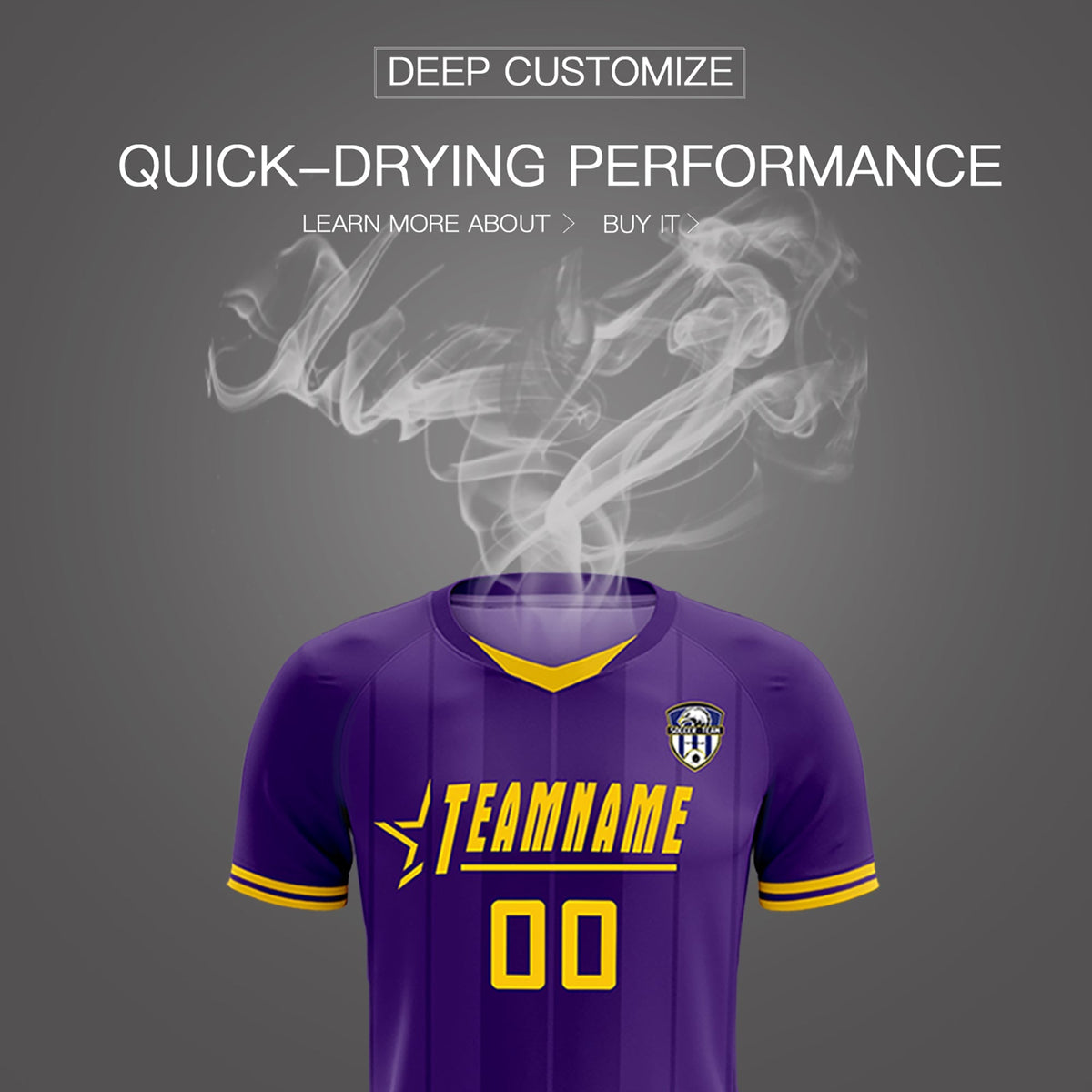 Custom Purple Classic Striped Personalized Soccer Kit Jersey