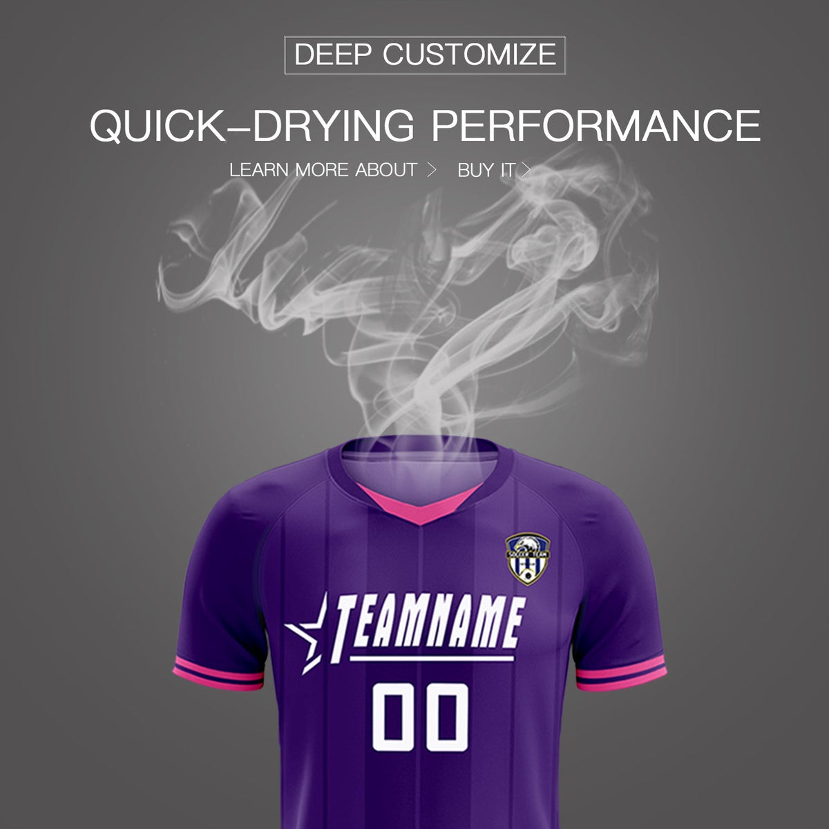 Custom Purple Classic Striped Personalized Soccer Kit Jersey