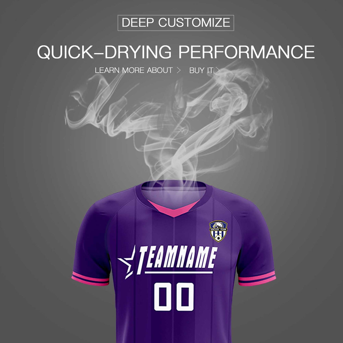 Custom Purple Classic Striped Personalized Soccer Kit Jersey
