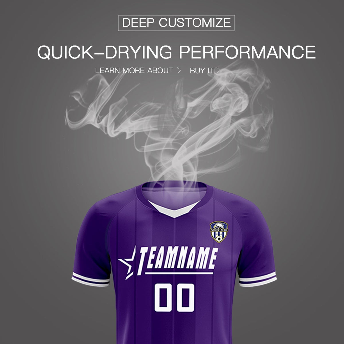 Custom Purple Classic Striped Personalized Soccer Tops/Sets Jersey