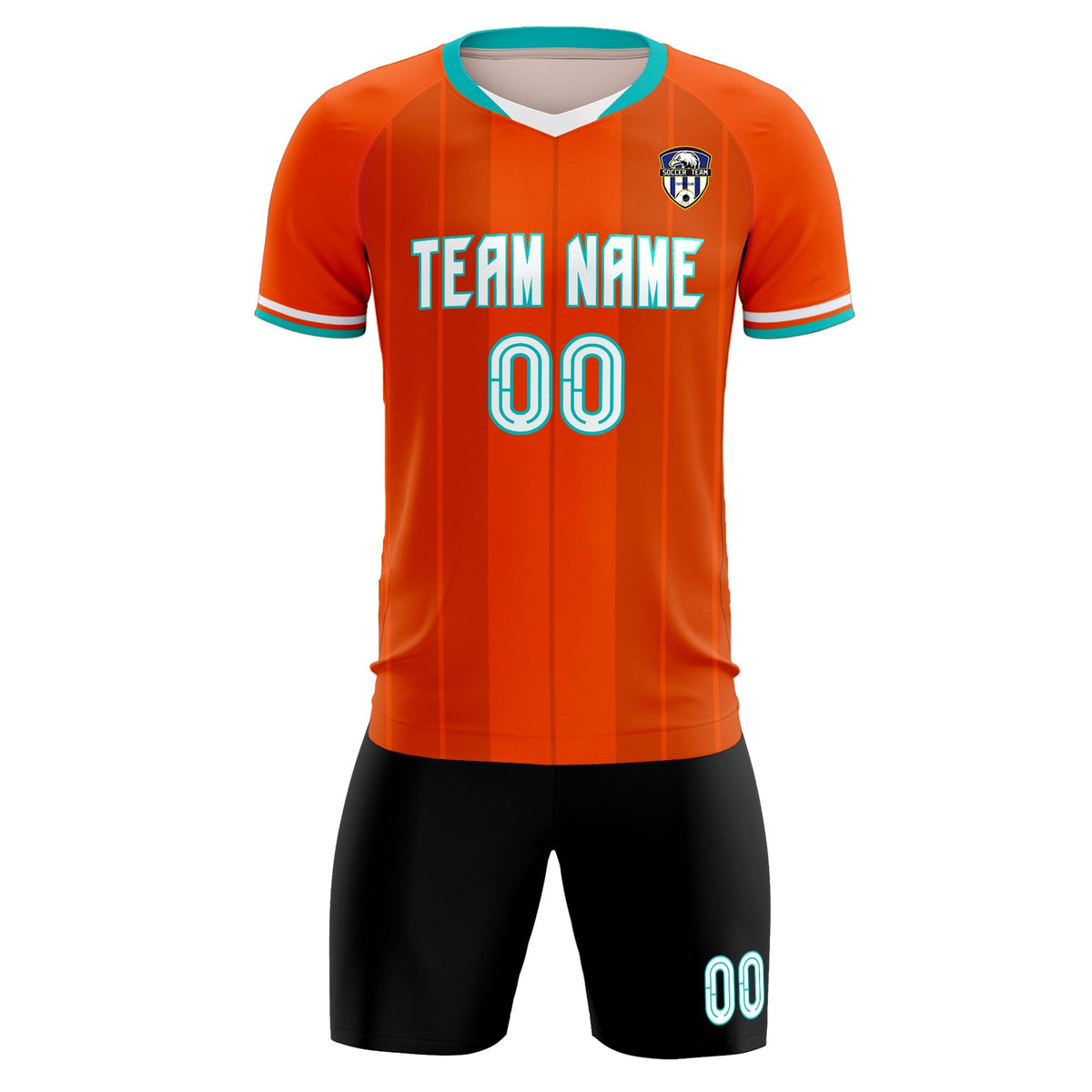 Custom Orange Classic Striped Personalized Football Kit Jersey