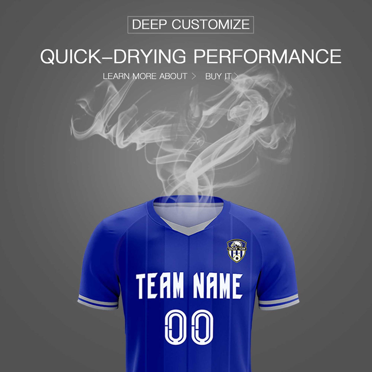 Custom Royal Classic Striped Personalized Soccer Tops/Sets Jersey
