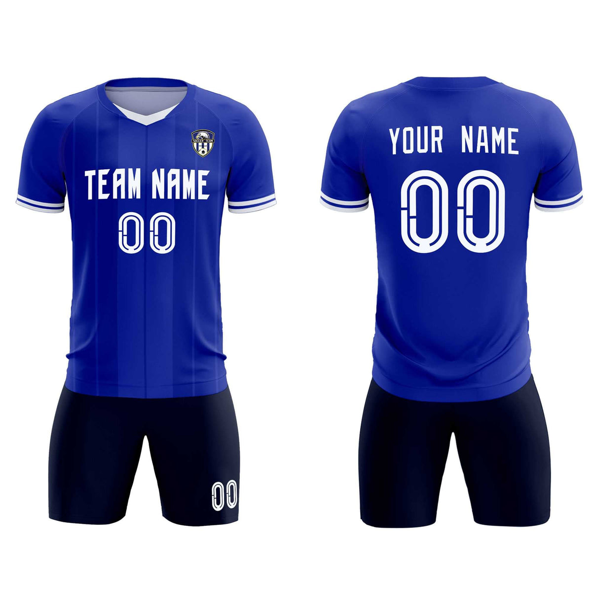 Custom Royal Classic Striped Personalized Soccer Tops/Sets Jersey