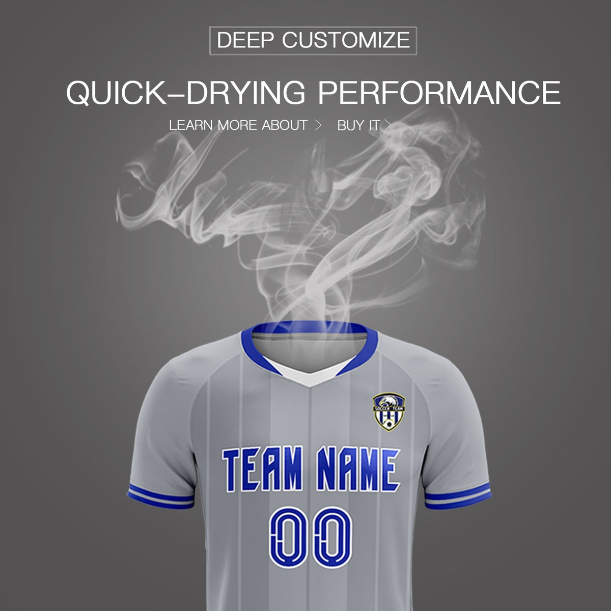 Custom Gray Classic Striped Personalized Football Kit Jersey