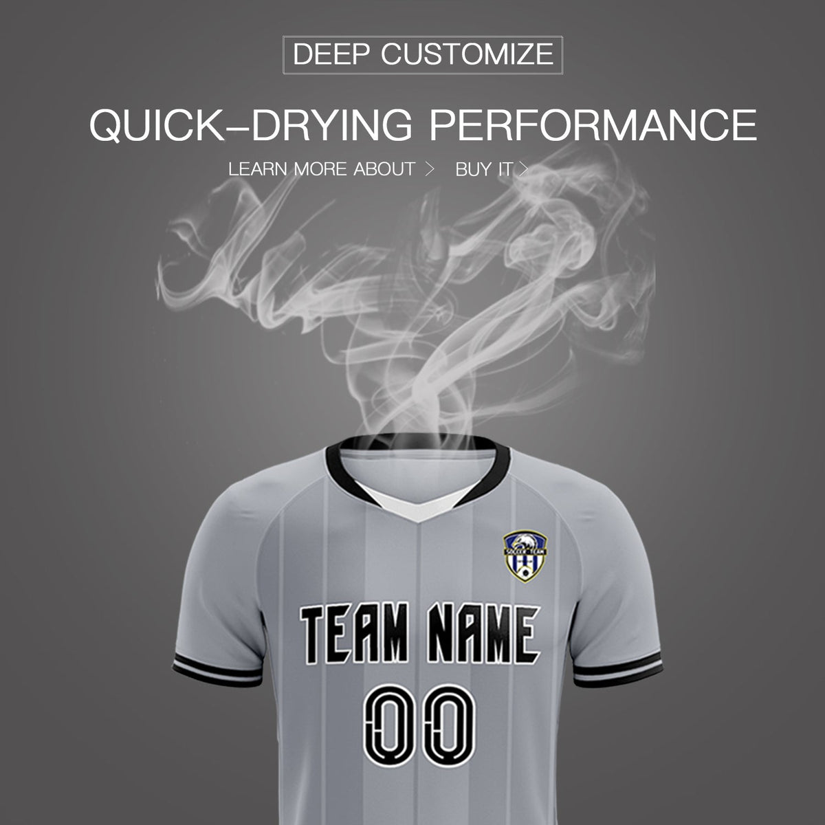 Custom Gray Classic Striped Personalized Football Kit Jersey