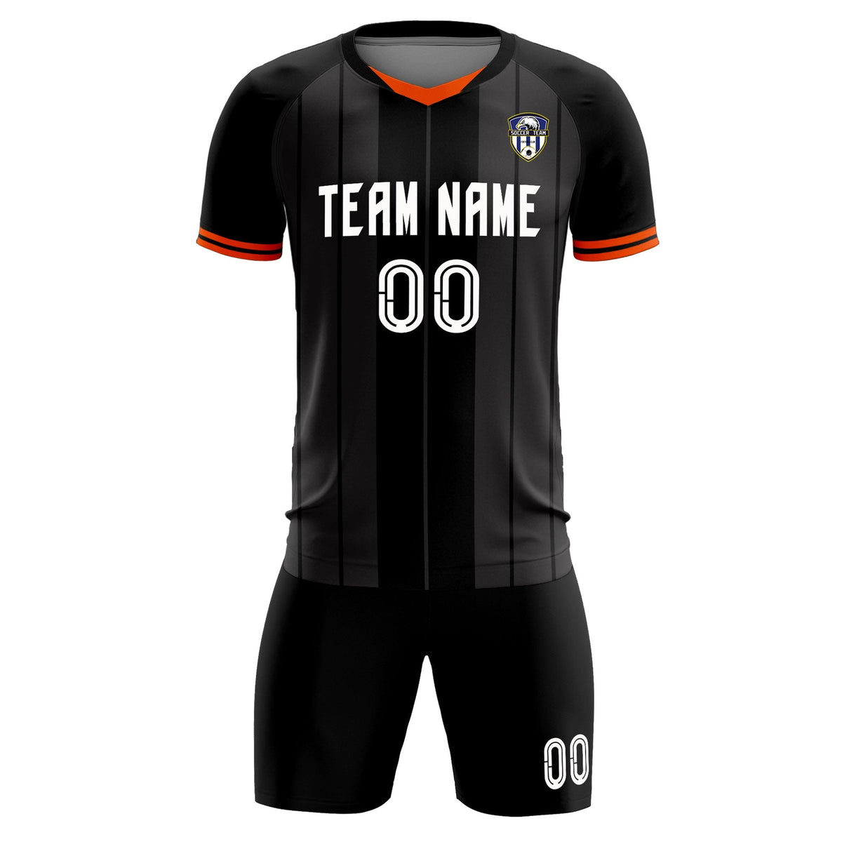 Custom Black Classic Striped Personalized Football Kit Jersey