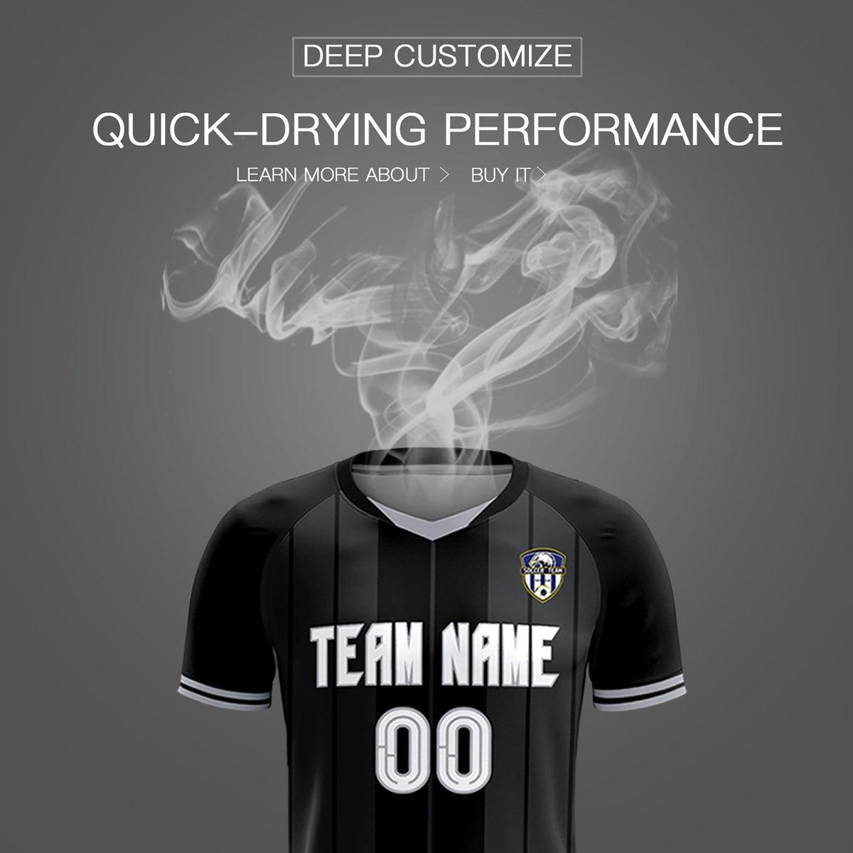 Custom Black Classic Striped Personalized Soccer Tops/Sets Jersey