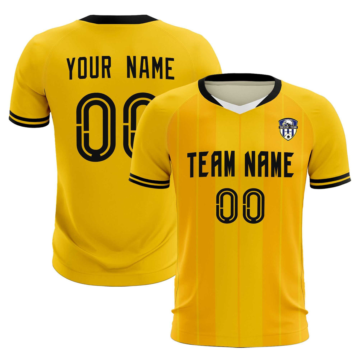 Custom Gold Classic Striped Personalized Football Kit Jersey