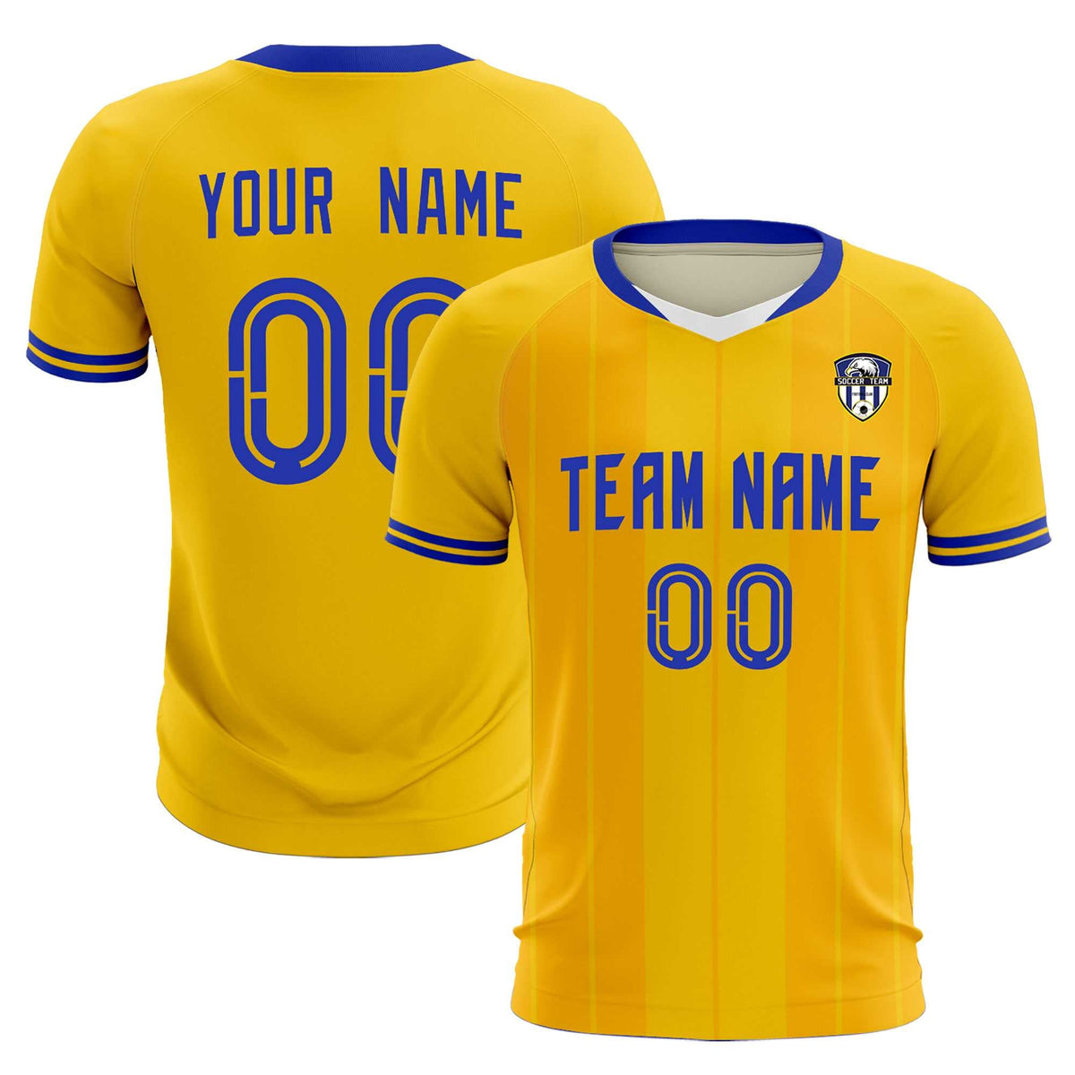 Custom Gold Classic Striped Personalized Football Kit Jersey