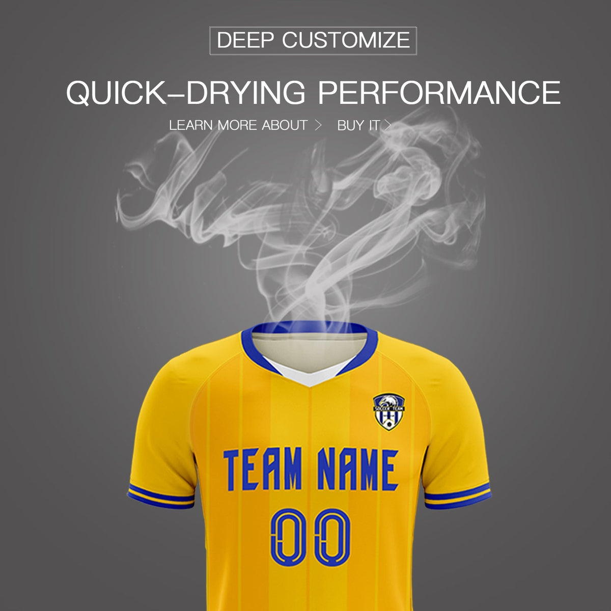 Custom Gold Classic Striped Personalized Football Kit Jersey