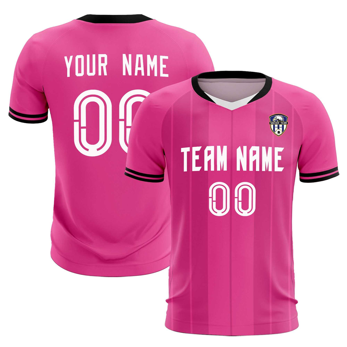 Custom Pink Classic Striped Personalized Football Kit Jersey