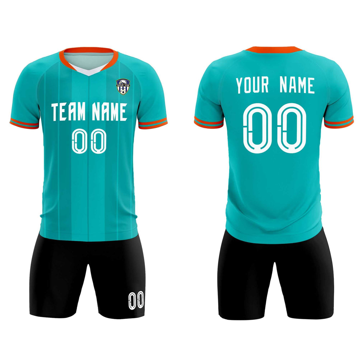 Custom Green Classic Striped Personalized Soccer Kit Jersey