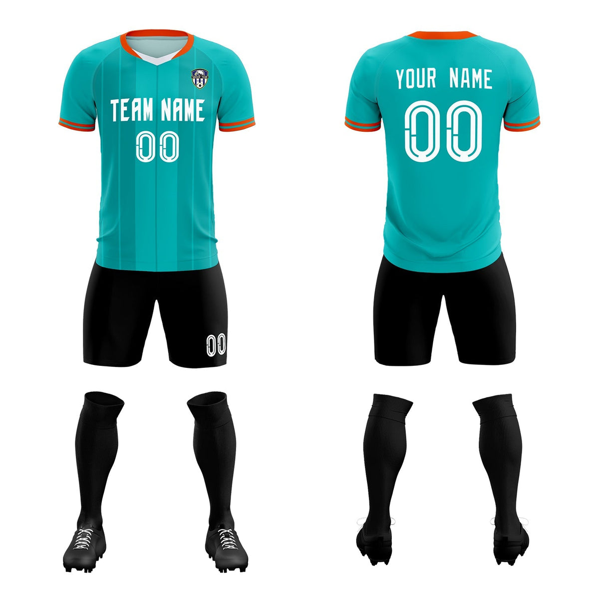 Custom Green Classic Striped Personalized Soccer Kit Jersey