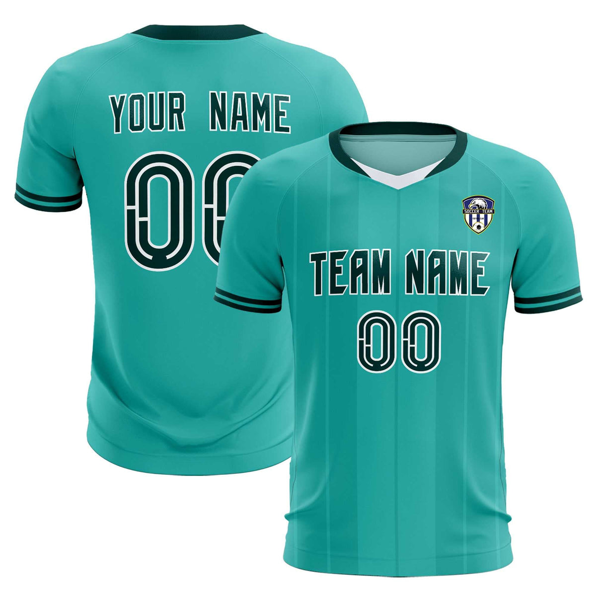 Custom Bright Green Classic Striped Personalized Soccer Tops/Sets Jersey