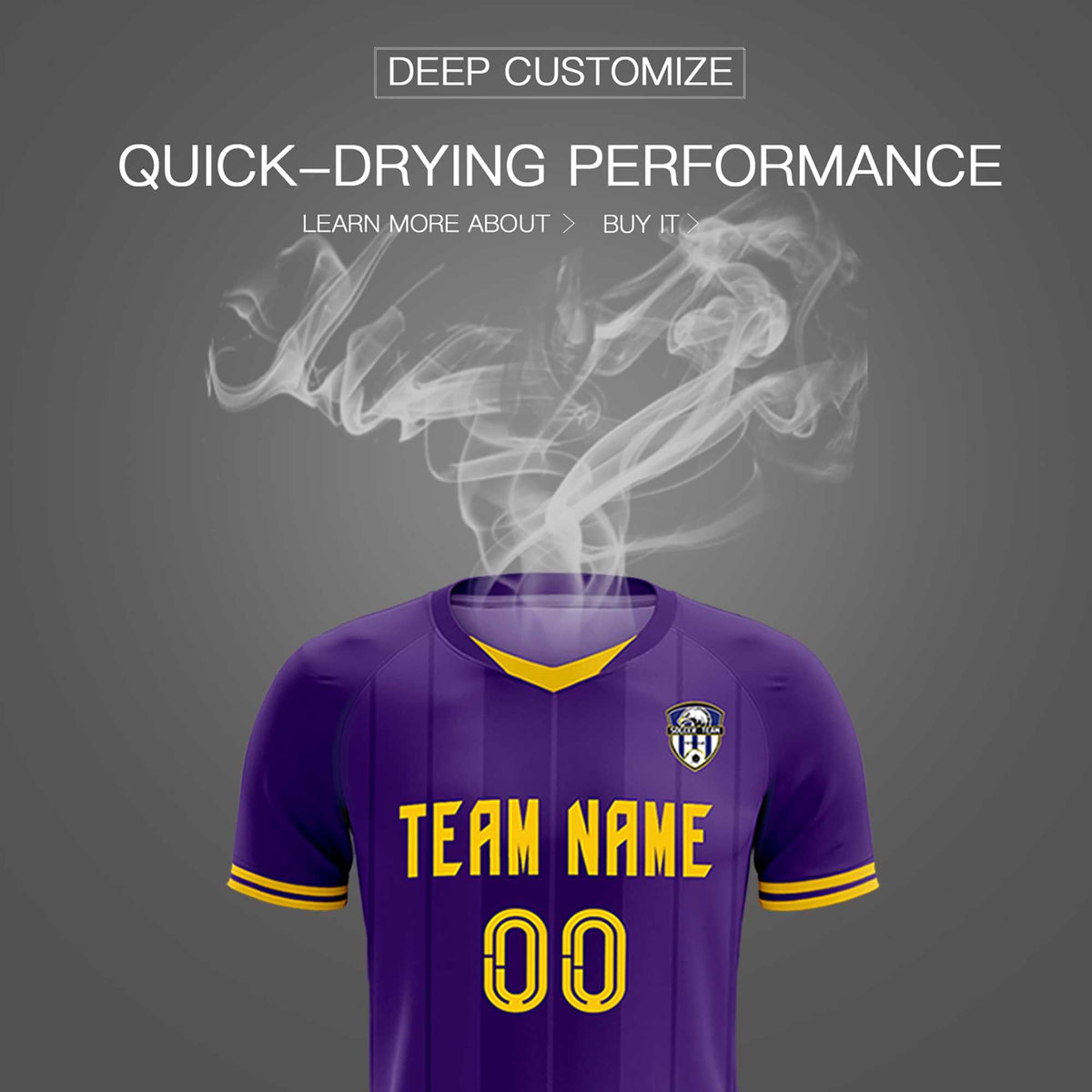 Custom Purple Classic Striped Personalized Soccer Kit Jersey