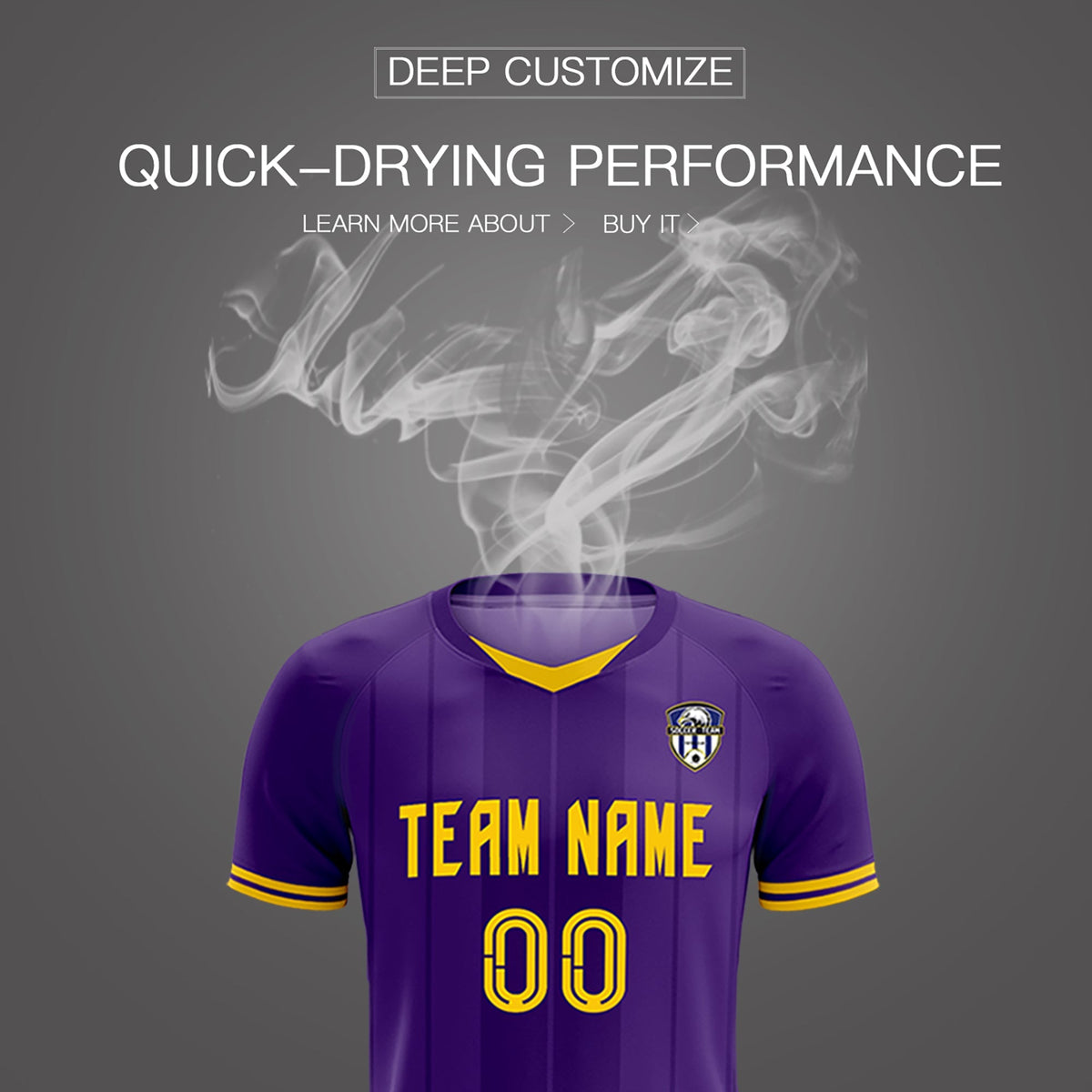 Custom Purple Classic Striped Personalized Soccer Kit Jersey