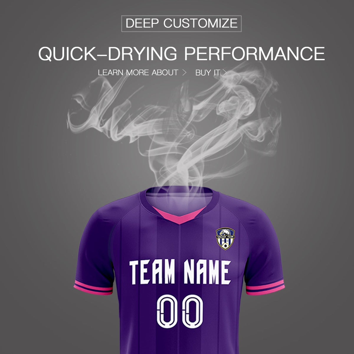 Custom Purple Classic Striped Personalized Soccer Kit Jersey