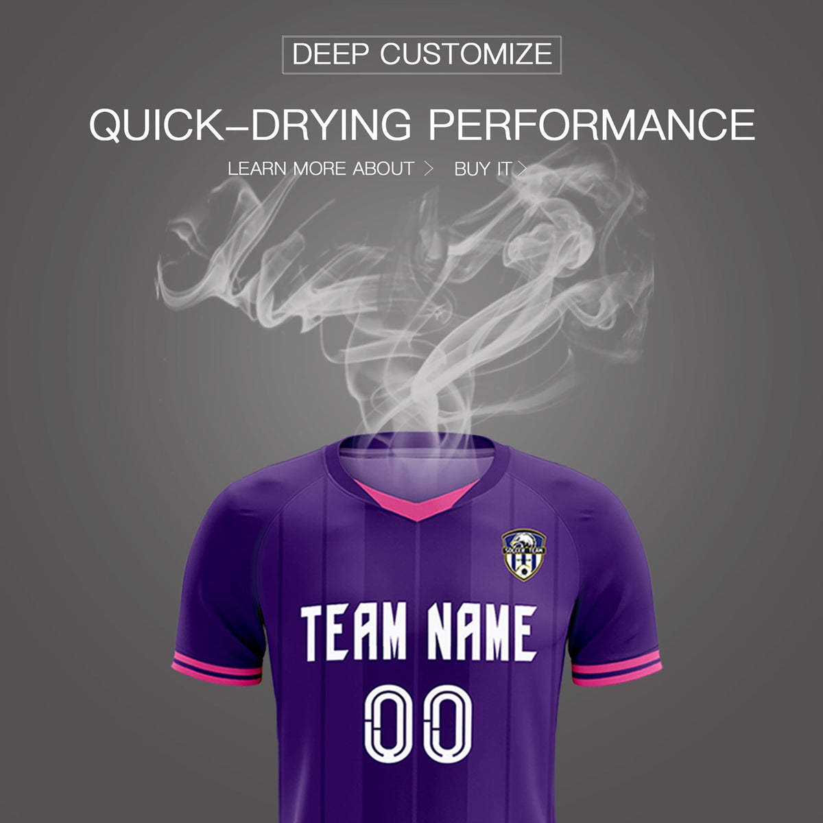Custom Purple Classic Striped Personalized Soccer Kit Jersey