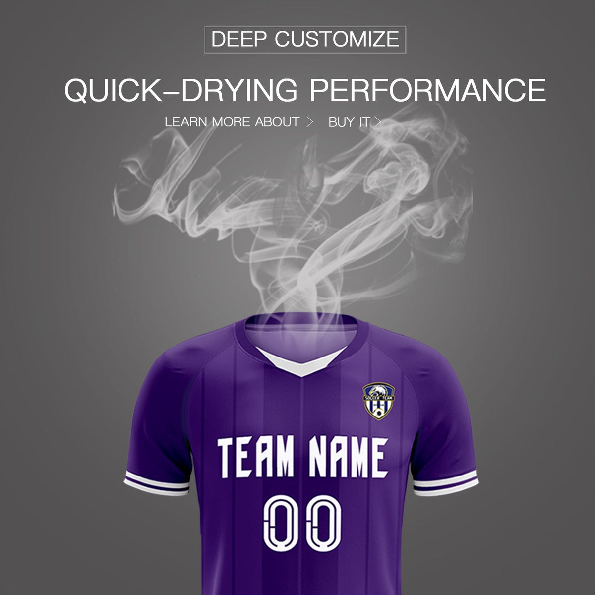 Custom Purple Classic Striped Personalized Soccer Kit Jersey