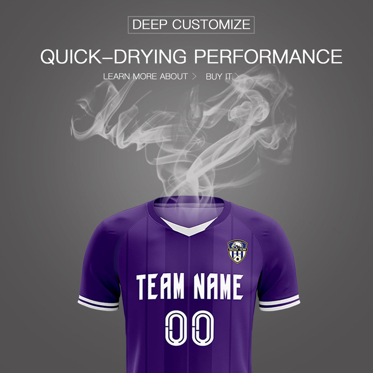 Custom Purple Classic Striped Personalized Soccer Kit Jersey