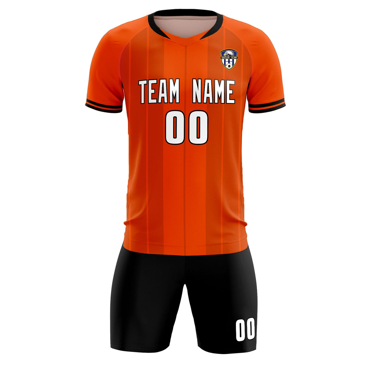 Custom Orange Classic Striped Personalized Soccer Tops/Sets Jersey