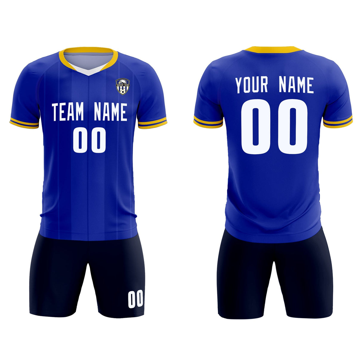 Custom Royal Classic Striped Personalized Soccer Tops/Sets Jersey