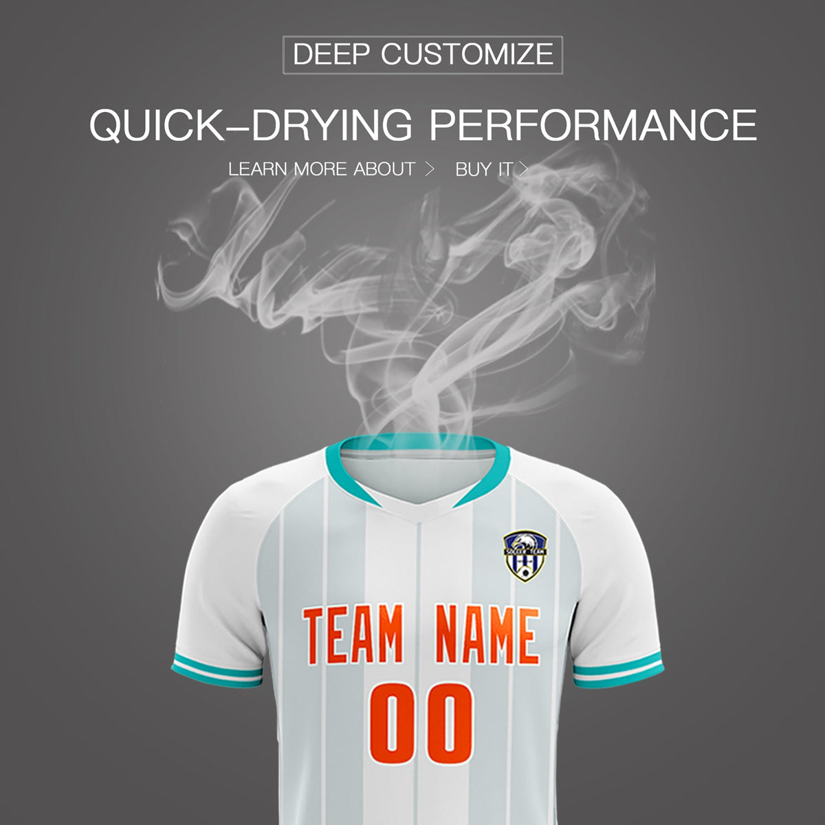 Custom White Classic Striped Personalized Soccer Tops/Sets Jersey