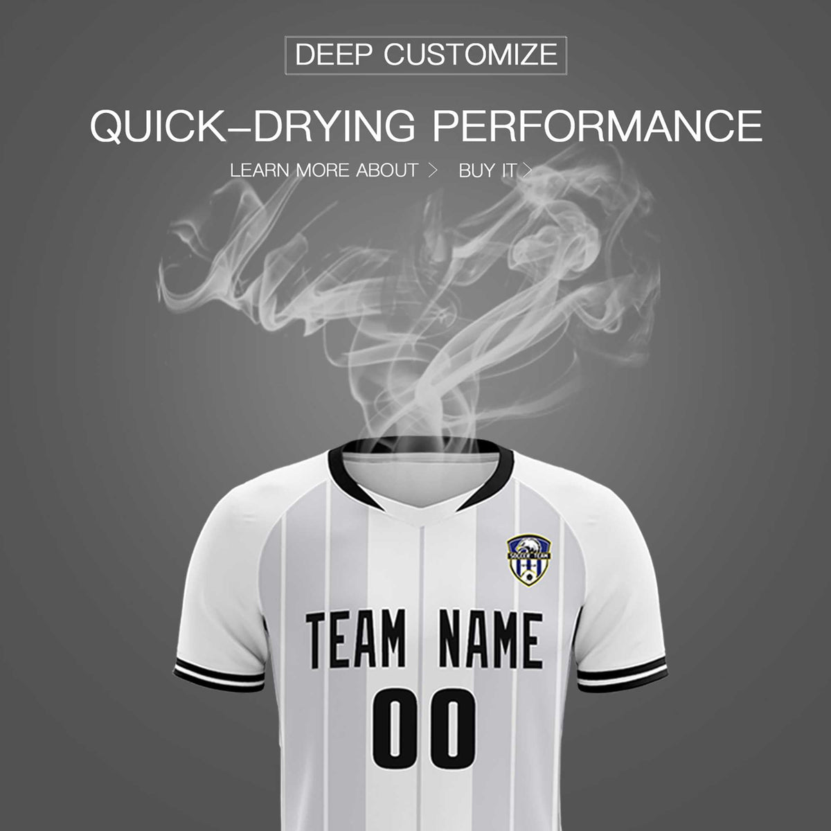 Custom White Classic Striped Personalized Soccer Tops/Sets Jersey