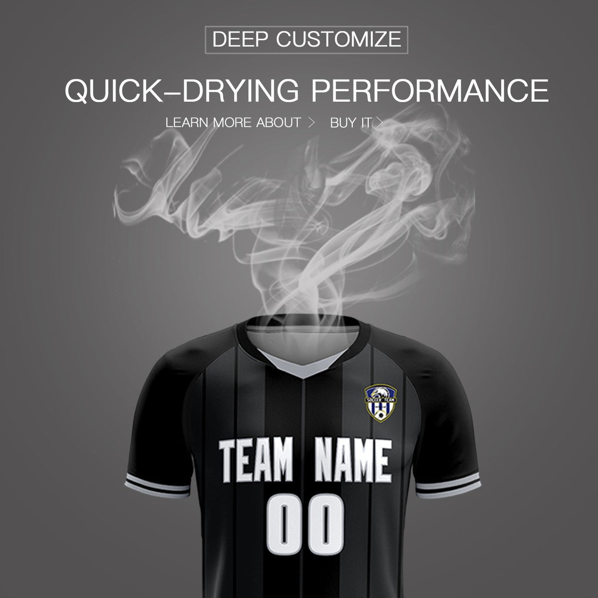 Custom Black Classic Striped Personalized Soccer Tops/Sets Jersey