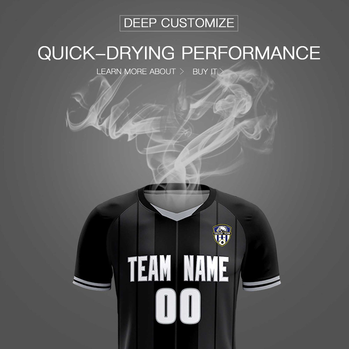 Custom Black Classic Striped Personalized Football Kit Jersey