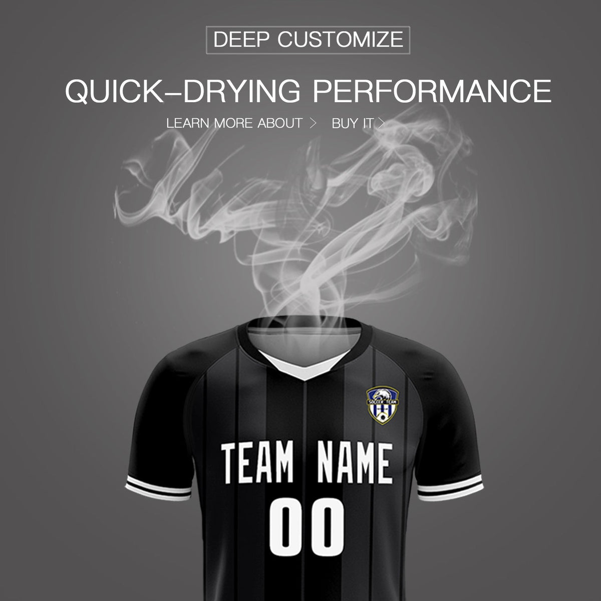 Custom Black Classic Striped Personalized Football Kit Jersey