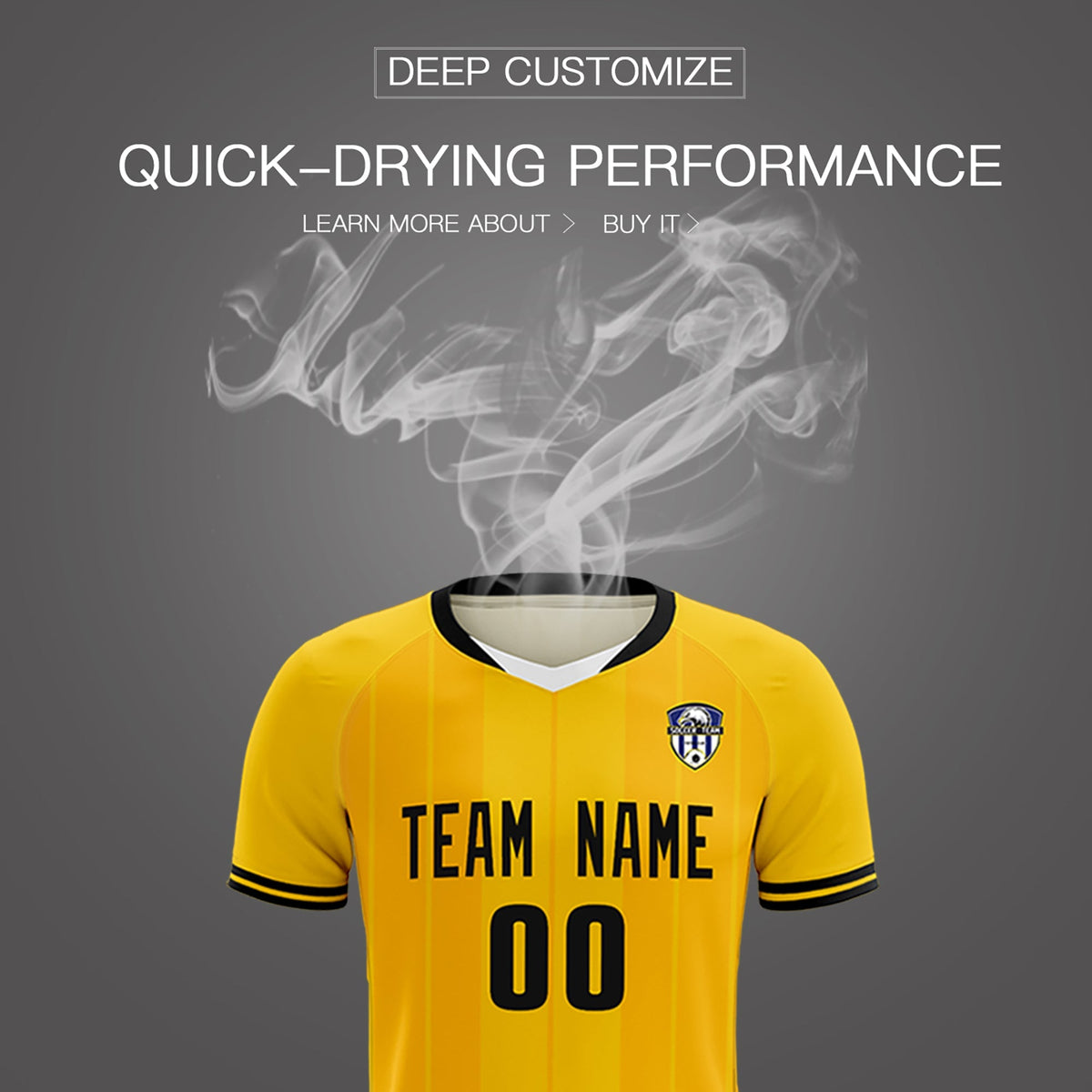 Custom Gold Classic Striped Personalized Football Kit Jersey